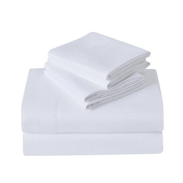 6 Piece Brushed Microfiber Sheet Set - Full - White